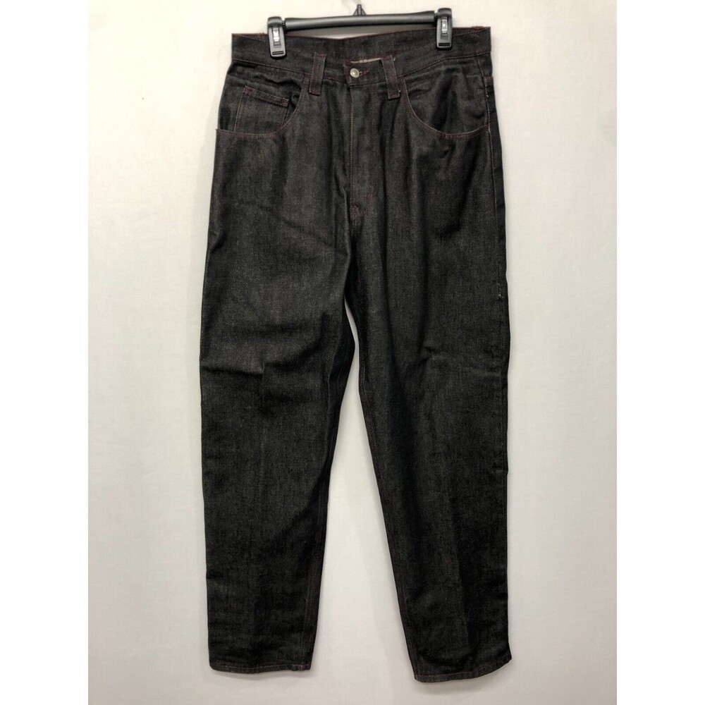 Vintage Phat Farm Men Y2K Baggy Hip Hop Jeans Size 32 Black Denim B310 -21